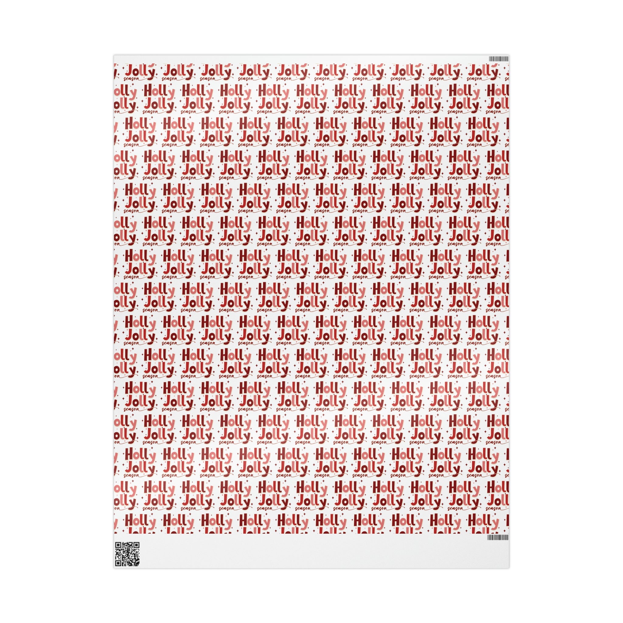 Holly Jolly Season Retro Style Christmas Print Holiday Gift Wrap Paper - Glossy Or Matte