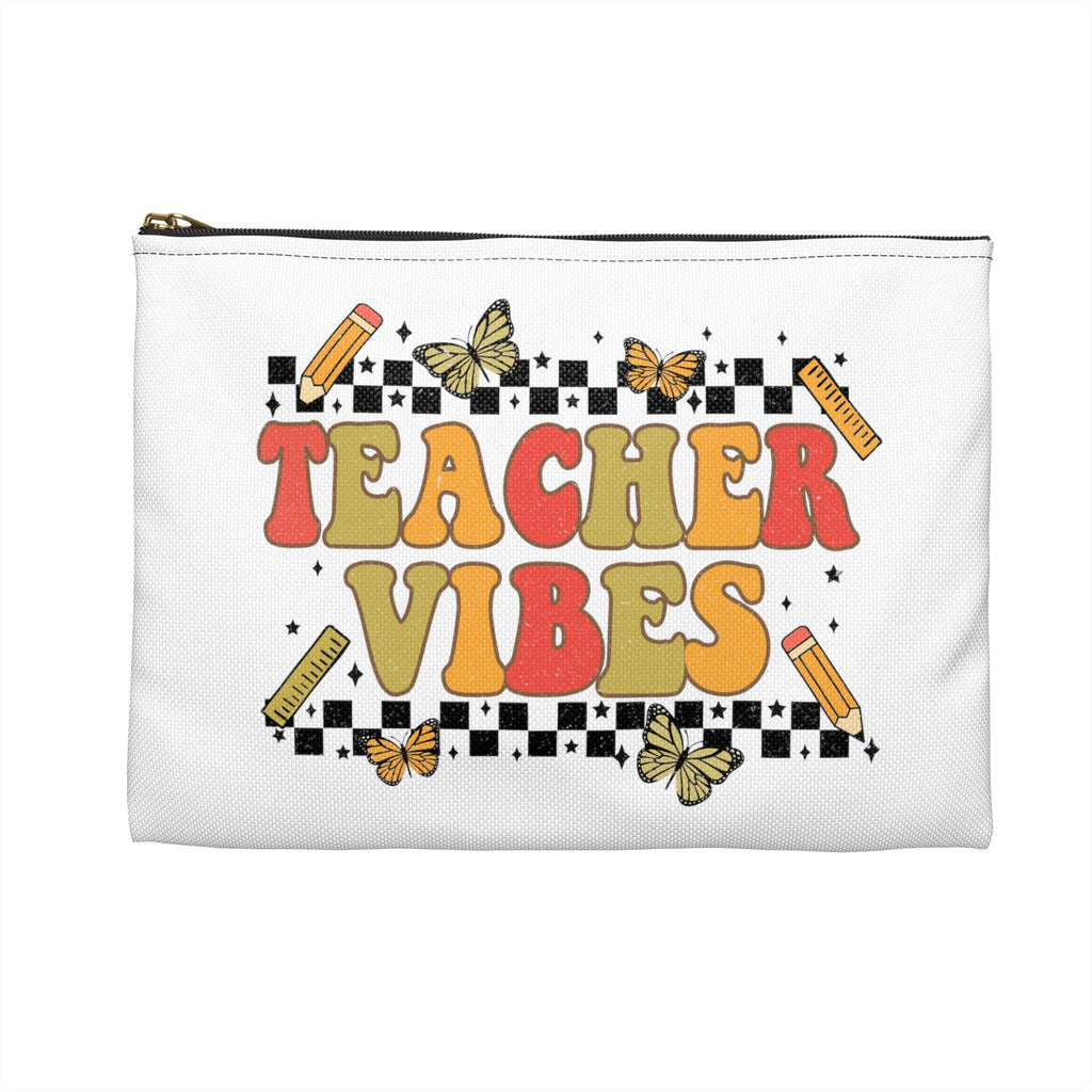 Teacher Vibes Polyester Accessory Pouch Travel Bag