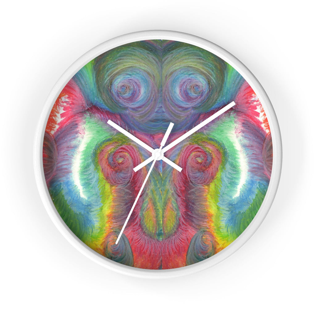 Celestial Friend Caden Caraco White Wooden Silent Wall Clock