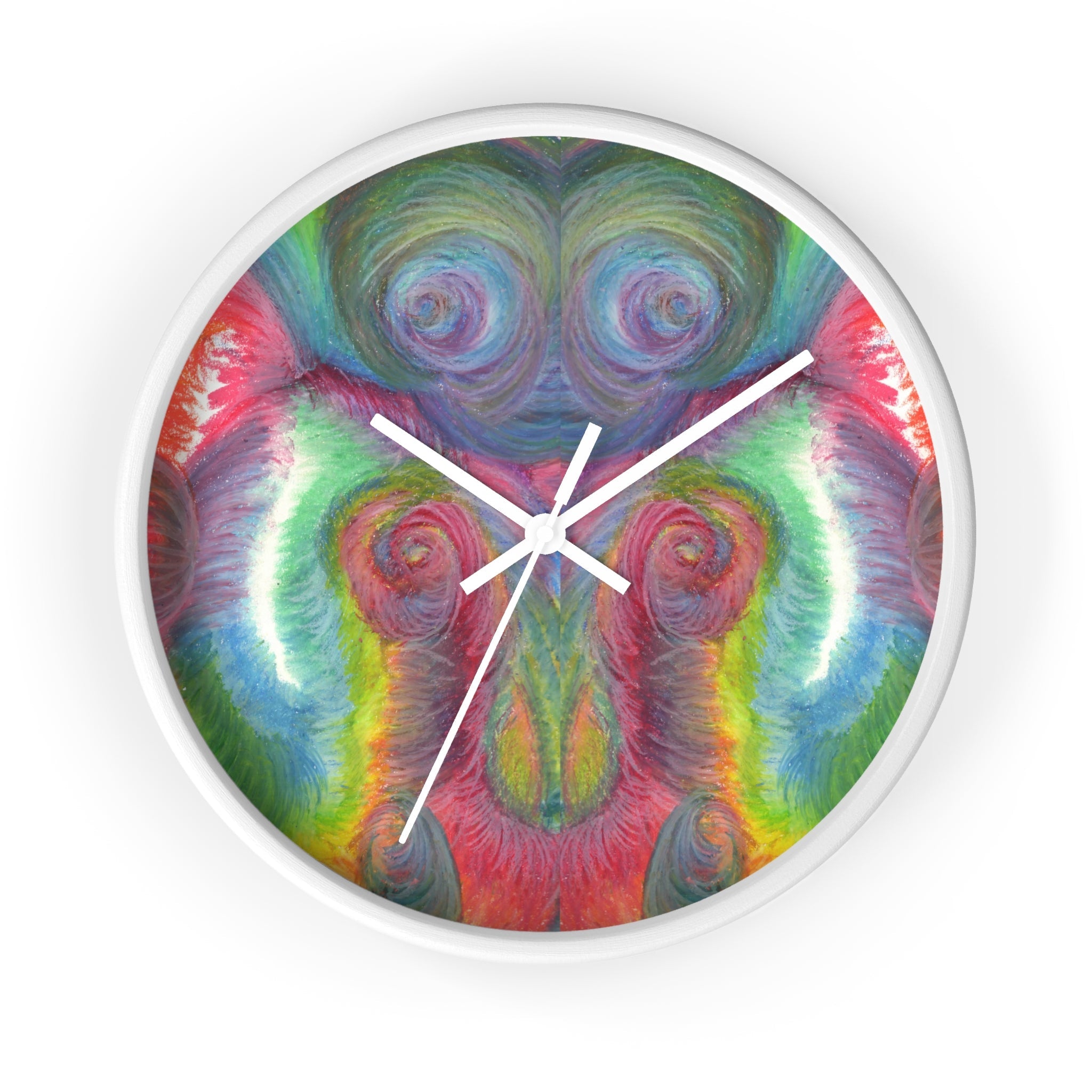 Celestial Friend Caden Caraco White Wooden Silent Wall Clock