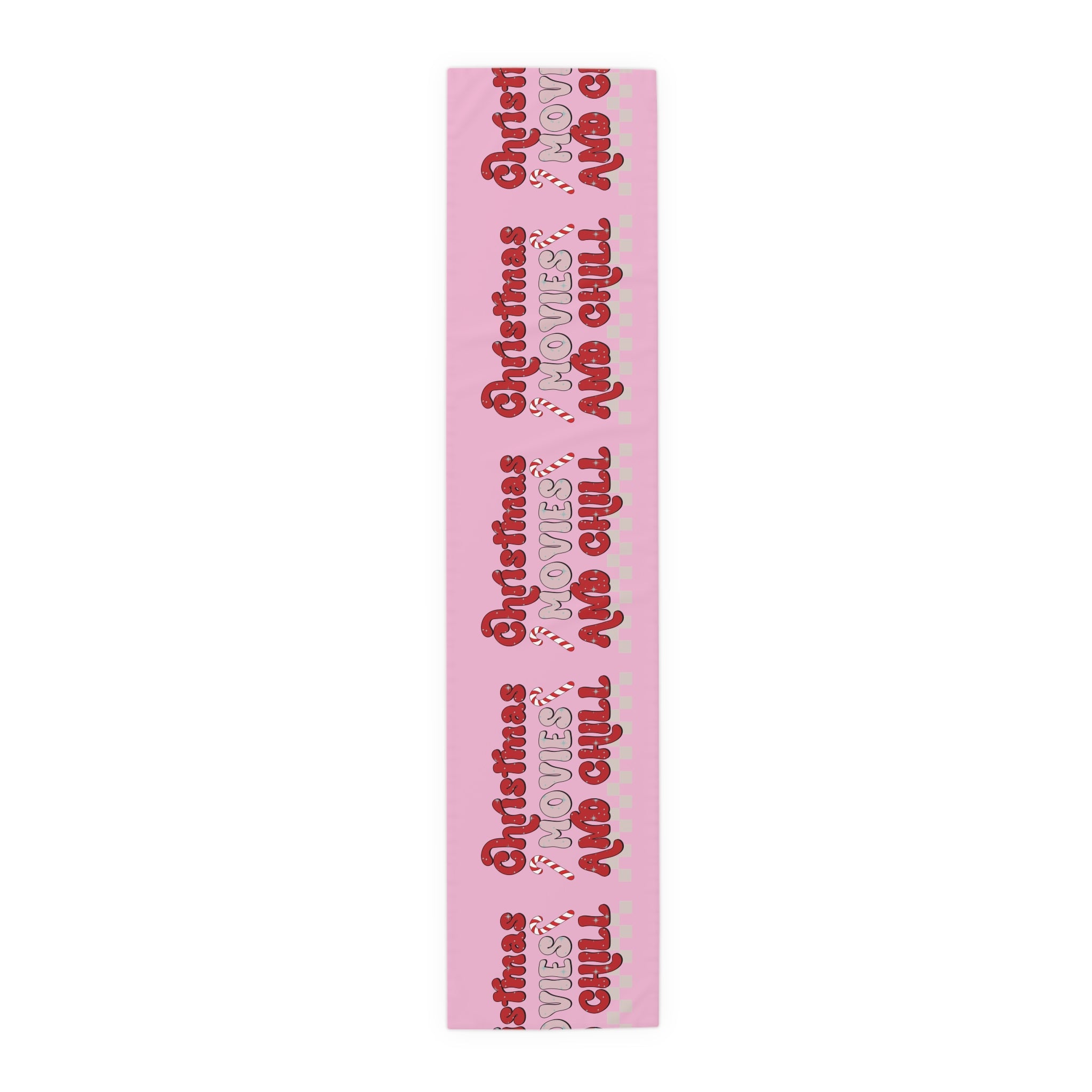 Christmas Movies And Chill Christmas Print Home Decor Cotton Poly Table Runner