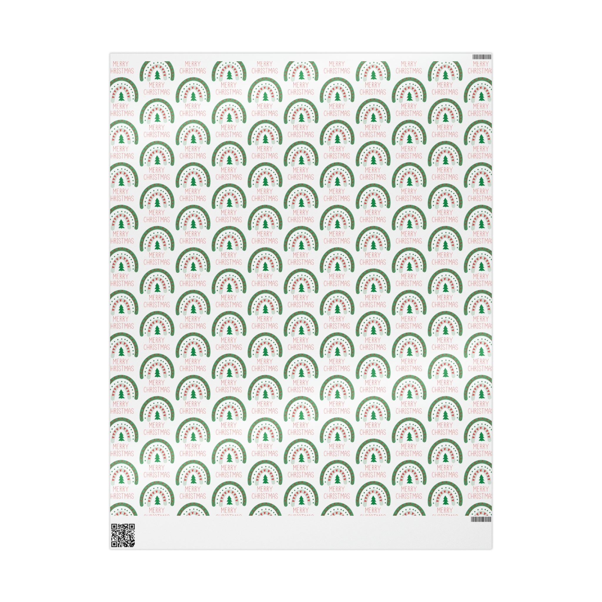 Merry Christmas Boho Rainbow Christmas Print Holiday Gift Wrap Paper - Glossy Or Matte