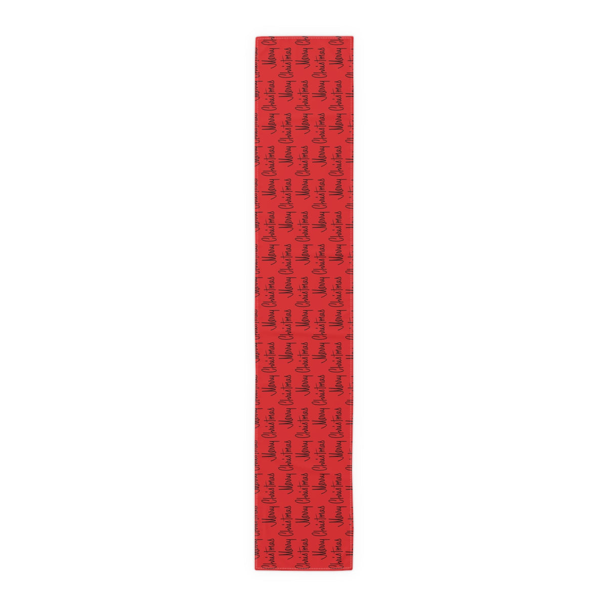 Merry Christmas Mid Century Retro Style Red Christmas Print Home Decor Cotton Poly Table Runner