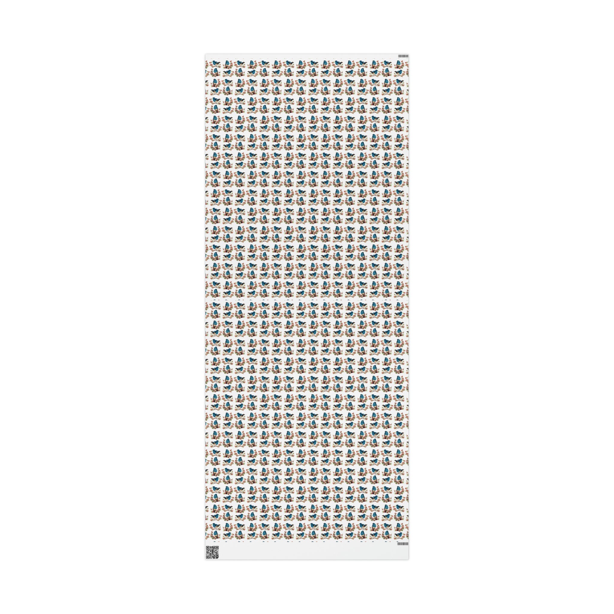 Spring Bluebirds Retro Print Holiday Gift Wrap Paper - Glossy Or Matte