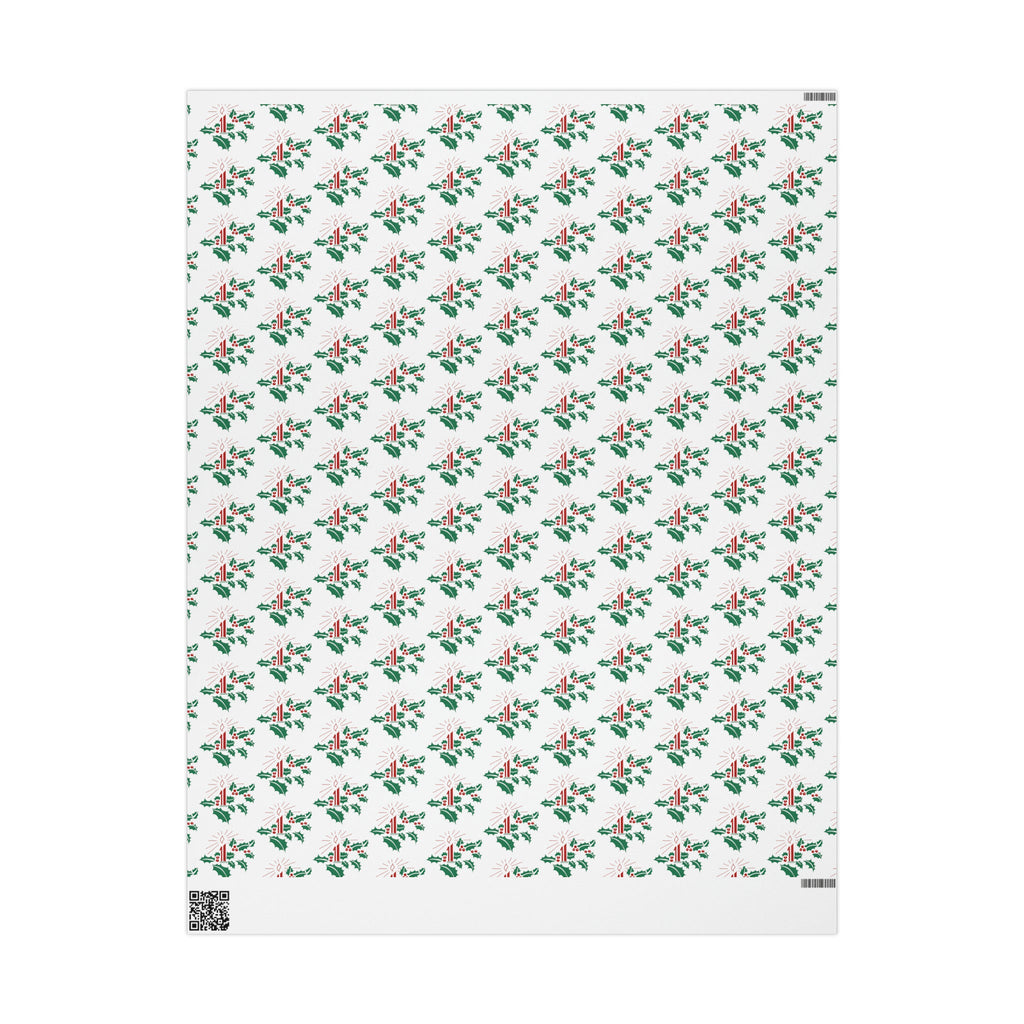 Christmas Candles With Holly Mid Century Retro Christmas Print Holiday Gift Wrap Paper - Glossy Or Matte