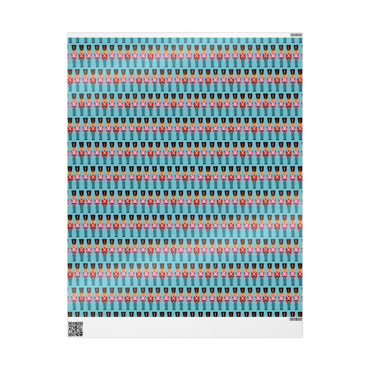 Christmas Toy Soldiers Blue Mid Century Retro Christmas Style Holiday Gift Wrap Paper - Glossy Or Matte