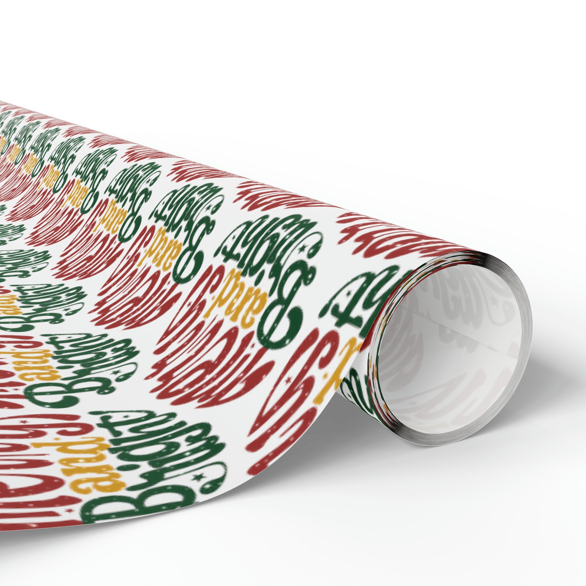 Merry And Bright Christmas Print Holiday Gift Wrap Paper - Glossy Or Matte