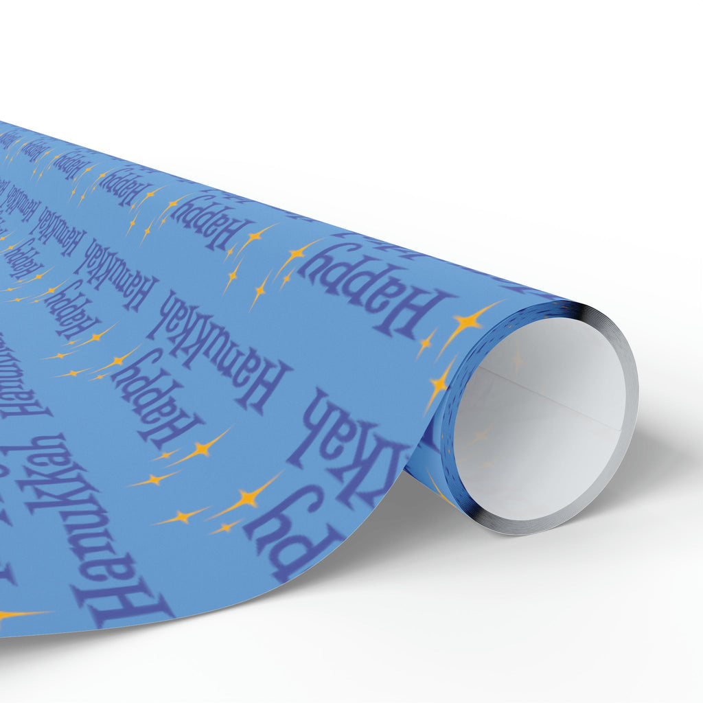 Happy Hanukkah Starburst Atomic Mid Century Retro Style Holiday Gift Wrap Paper - Glossy Or Matte
