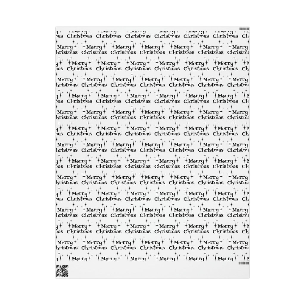 Merry Christmas Starburst Black And White Atomic Mid Century Retro Christmas Style Holiday Gift Wrap Paper - Glossy Or Matte