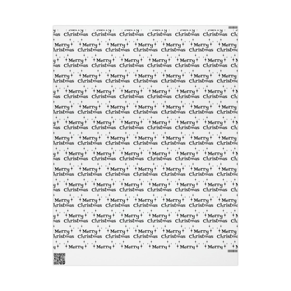 Merry Christmas Starburst Black And White Atomic Mid Century Retro Christmas Style Holiday Gift Wrap Paper - Glossy Or Matte