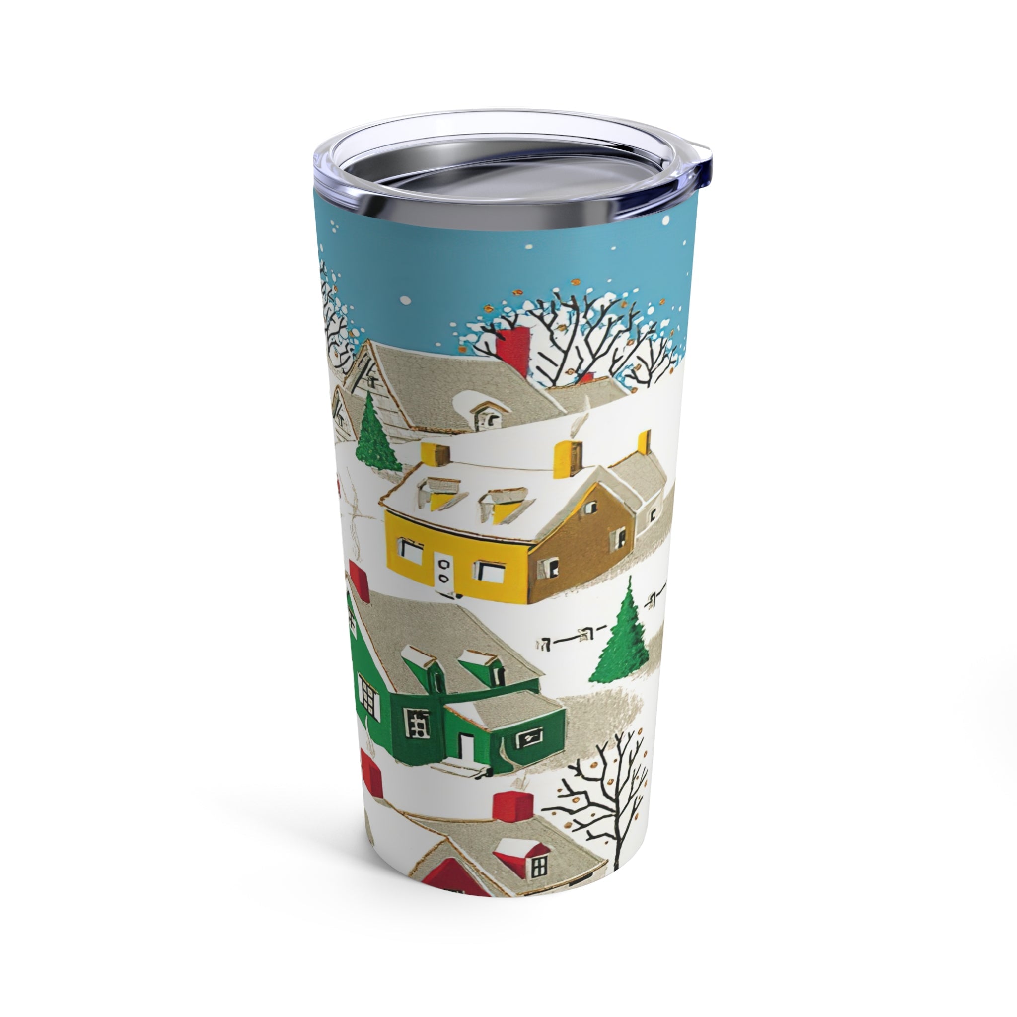 Cozy Christmas Town Retro Christmas Print Stainless Steel Tumbler 20oz