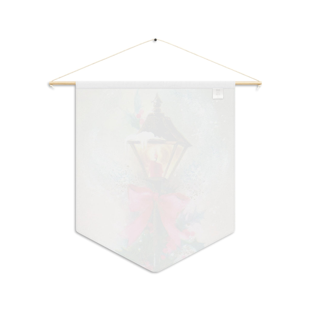 Christmas Winter Lampost With Pink Bow Retro Christmas Print Wall Hanging Banner Flag