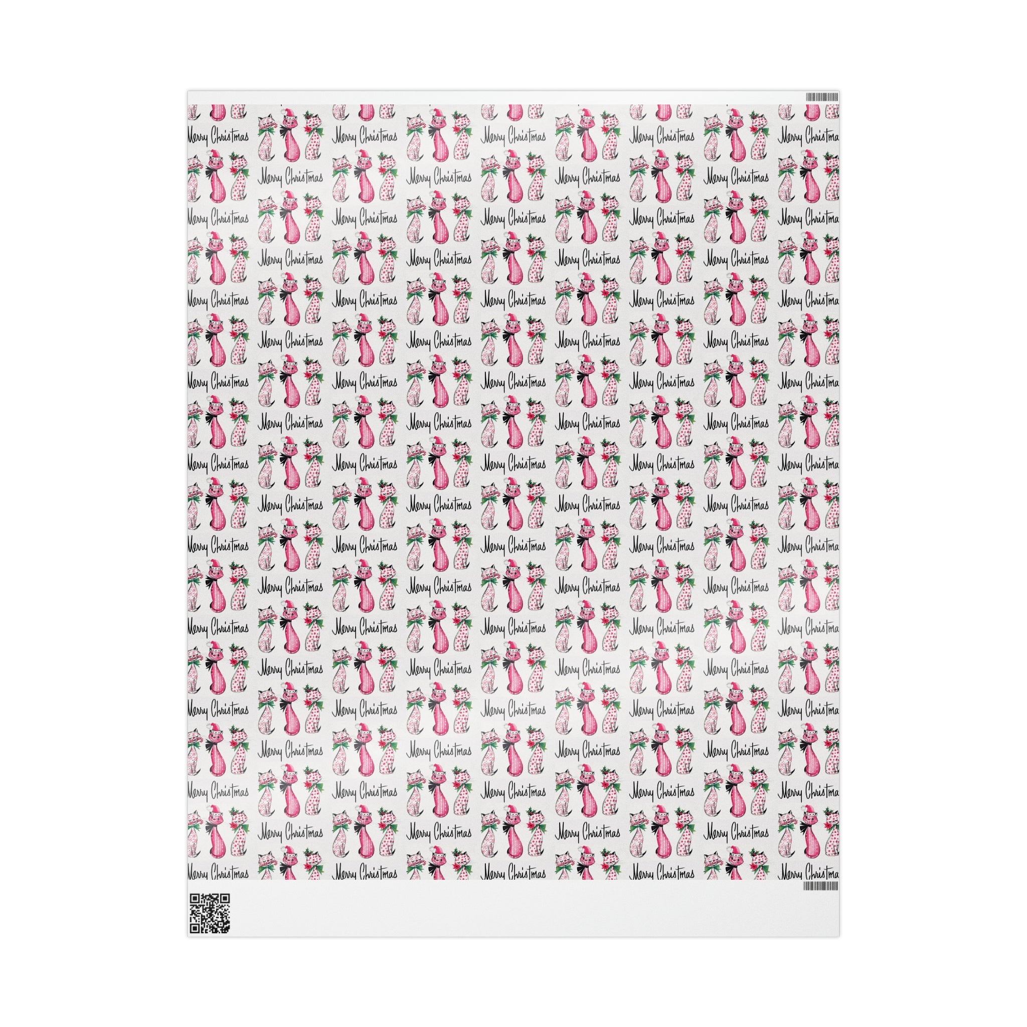 Merry Christmas Cats Mid Century Retro Christmas Print Holiday Gift Wrap Paper - Glossy Or Matte