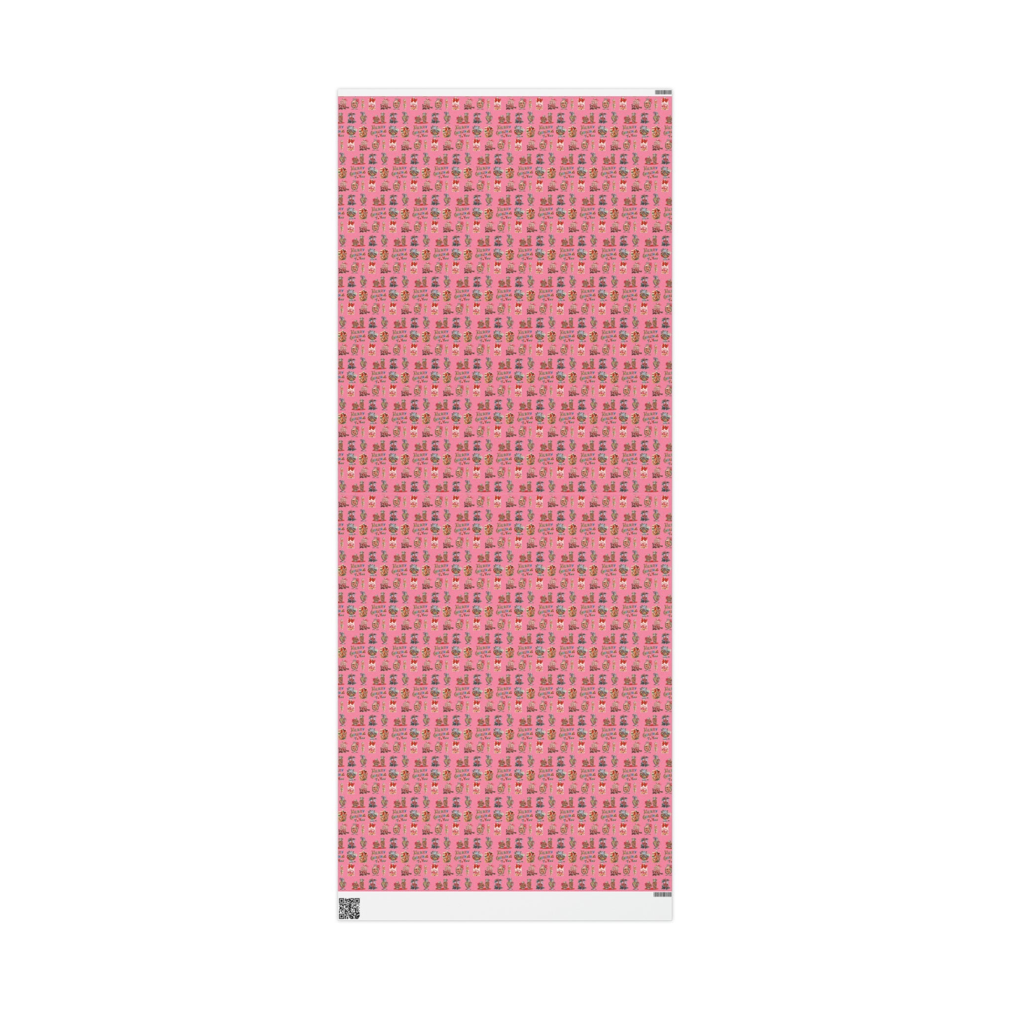 Merry Christmas To You Christmas Candy Pink Mid Century Retro Christmas Print Holiday Gift Wrap Paper - Glossy Or Matte