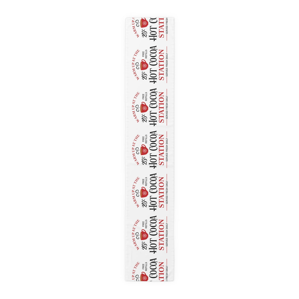 Warm Up At The Hot Cocoa Station Christmas Table Runner