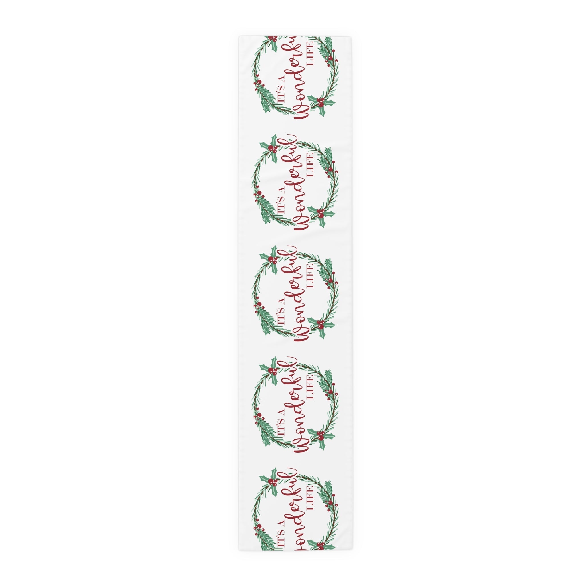 It's A Wonderful Life Christmas Print Home Decor Cotton Poly Table Runner