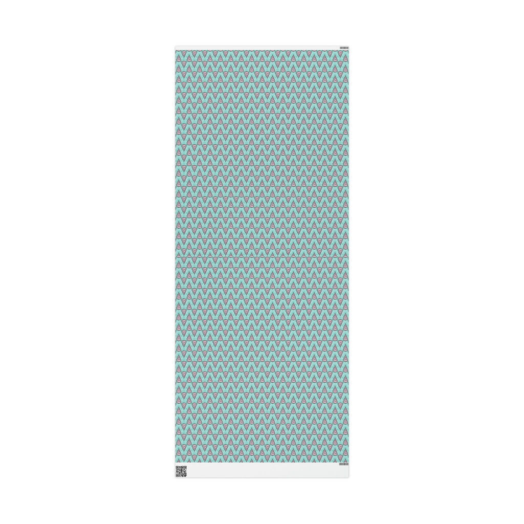 Pastel Pink Christmas Trees Teal Christmas Print Holiday Gift Wrap Paper - Glossy Or Matte