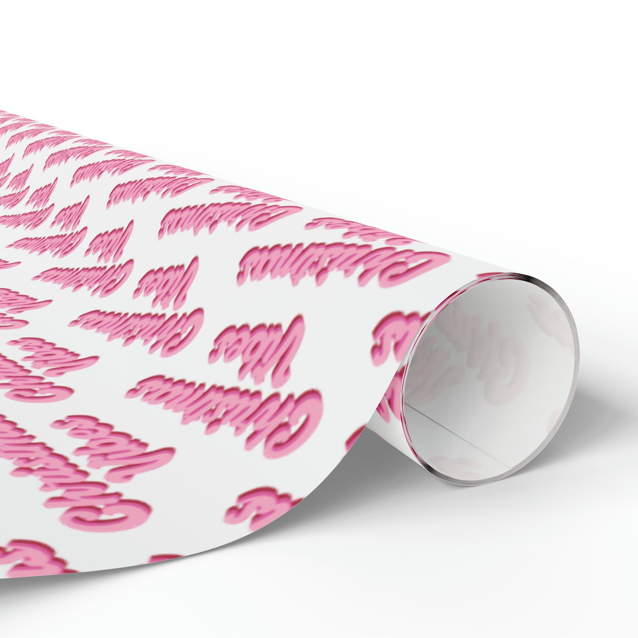 Pink Christmas Vibes Retro Style Christmas Holiday Gift Wrap Paper - Glossy Or Matte