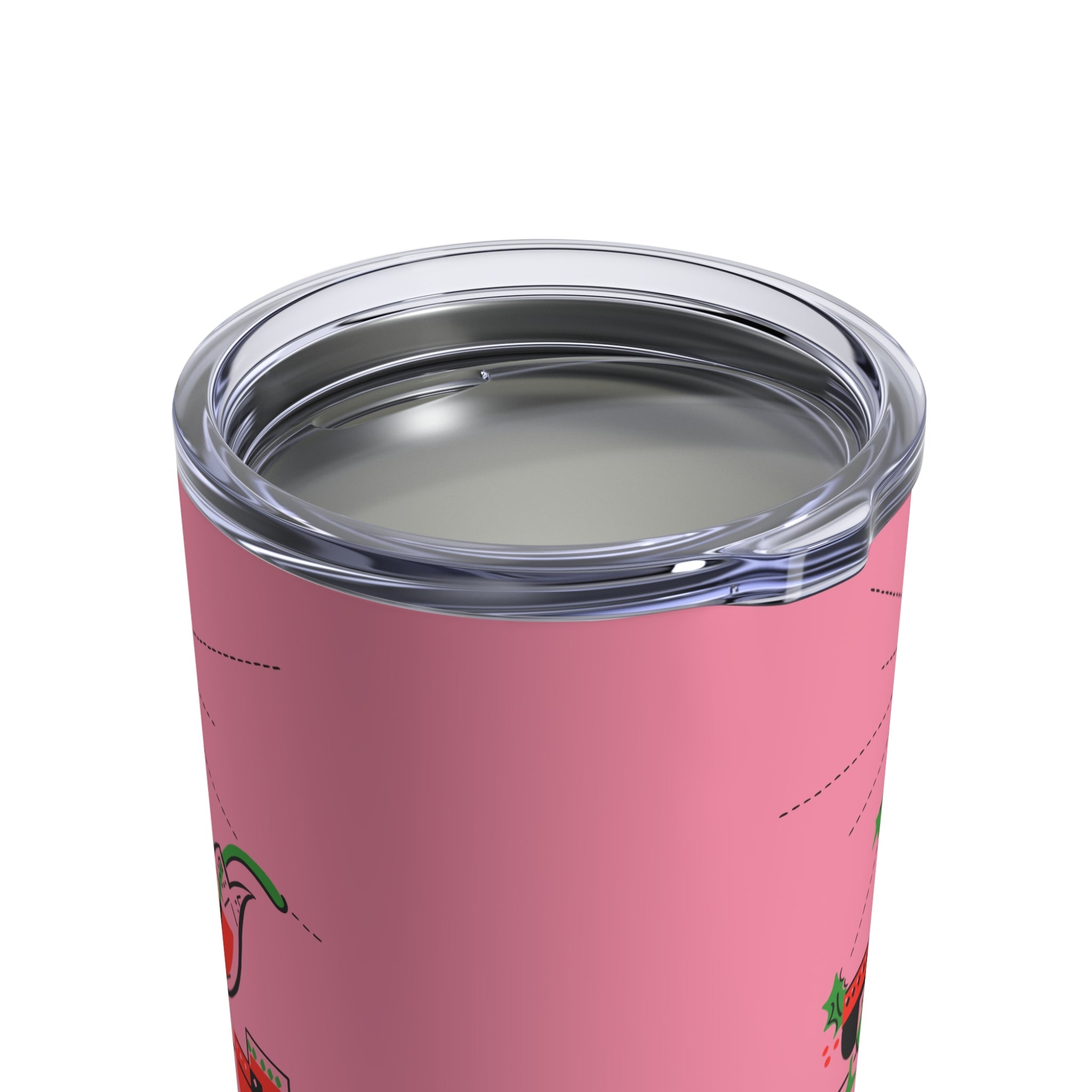 Christmas Cocktails Punchbowl Mid Century Retro Pink Christmas Print Stainless Steel Tumbler 10oz