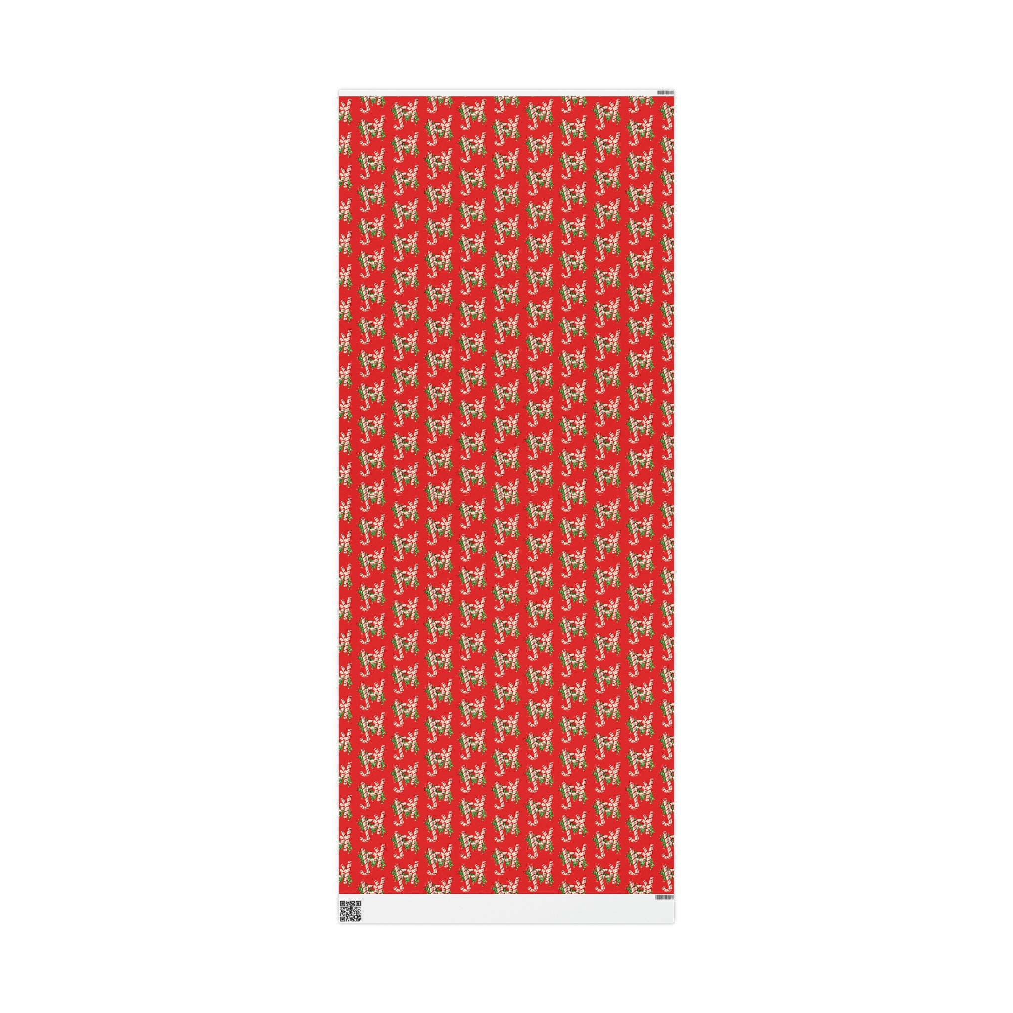 Joy Candy Canes Retro Christmas Holiday Gift Wrap Paper - Glossy Or Matte
