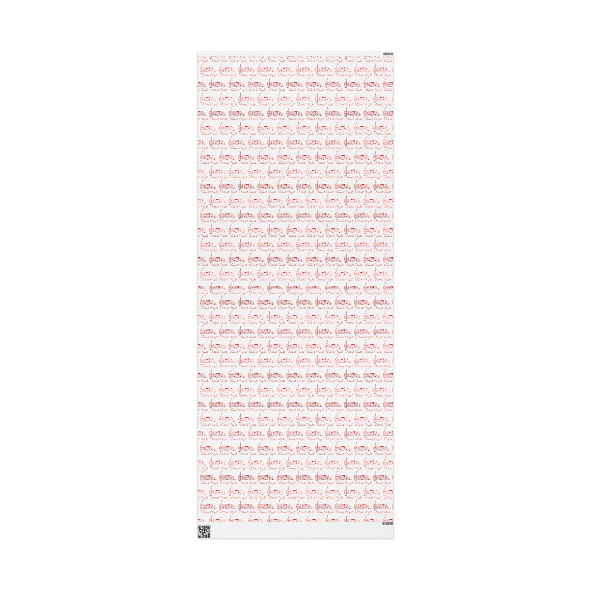 Silent Night Red Sheet Music Mid Century Retro Christmas Print Holiday Gift Wrap Paper - Glossy Or Matte