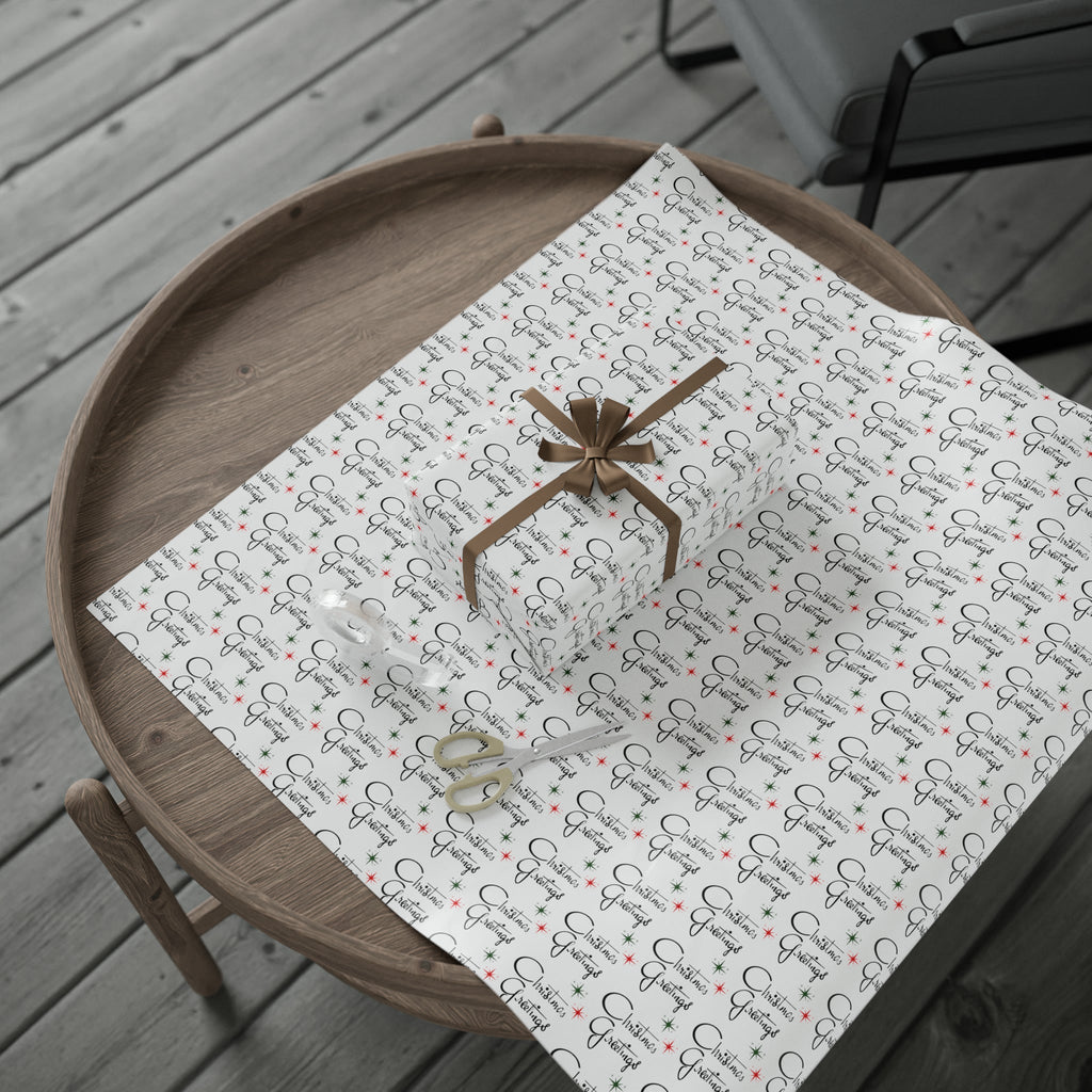 Christmas Greetings Starburst Atomic Mid Century Retro Christmas Style Holiday Gift Wrap Paper - Glossy Or Matte