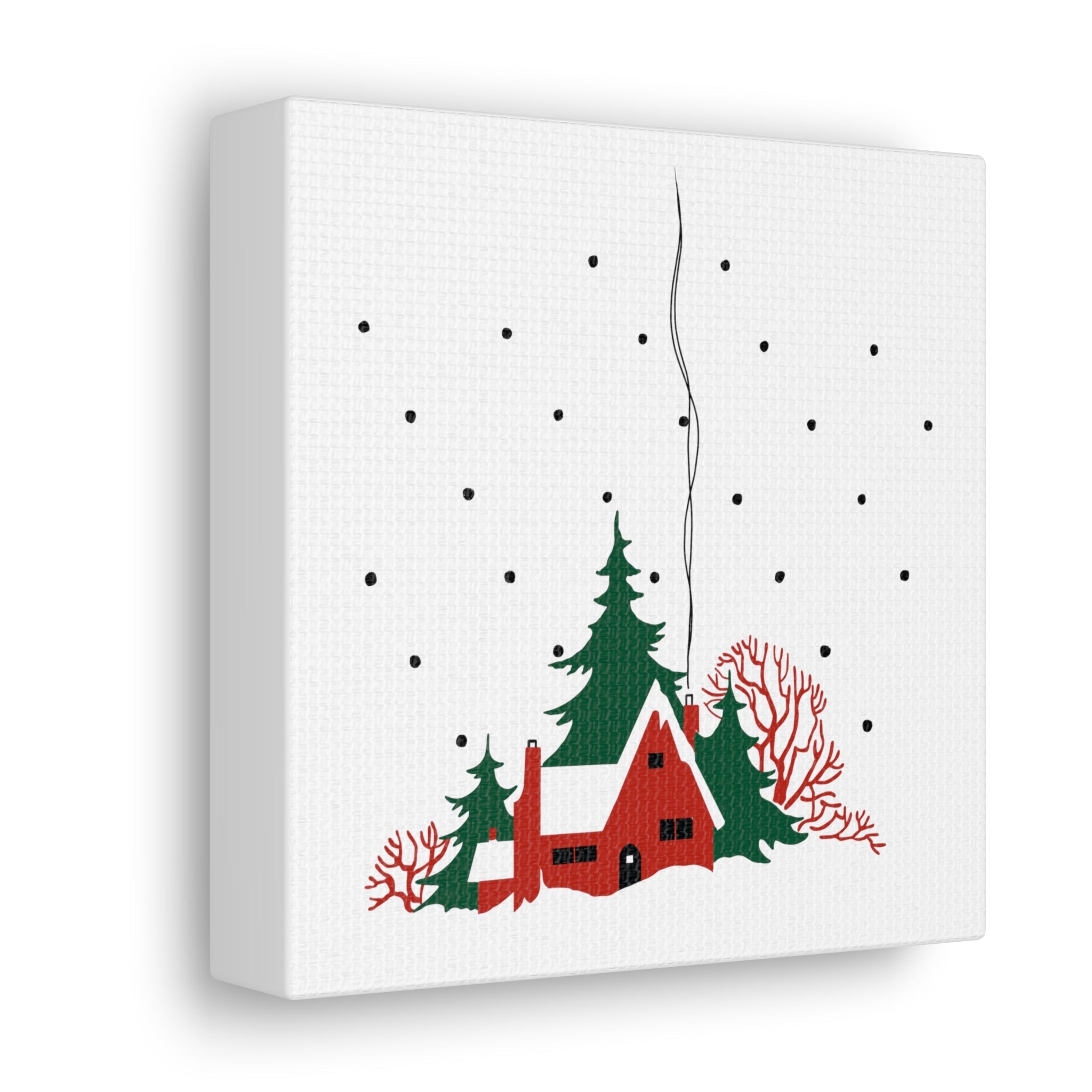 Winter Scene Mid Century Canvas Gallery Wrap