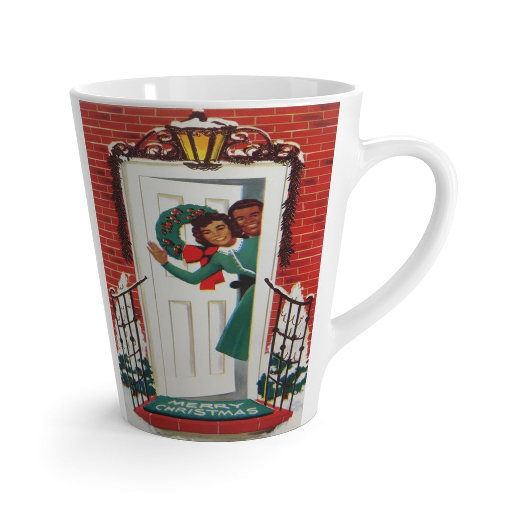 Merry Christmas Couple Retro Christmas Print Latte Coffee Mug