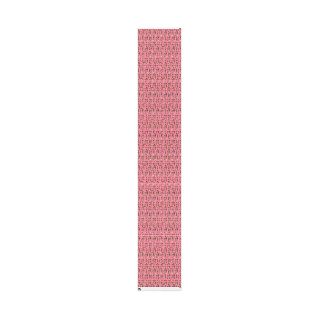 Merry Christmas To You Christmas Candy Pink Mid Century Retro Christmas Print Holiday Gift Wrap Paper - Glossy Or Matte