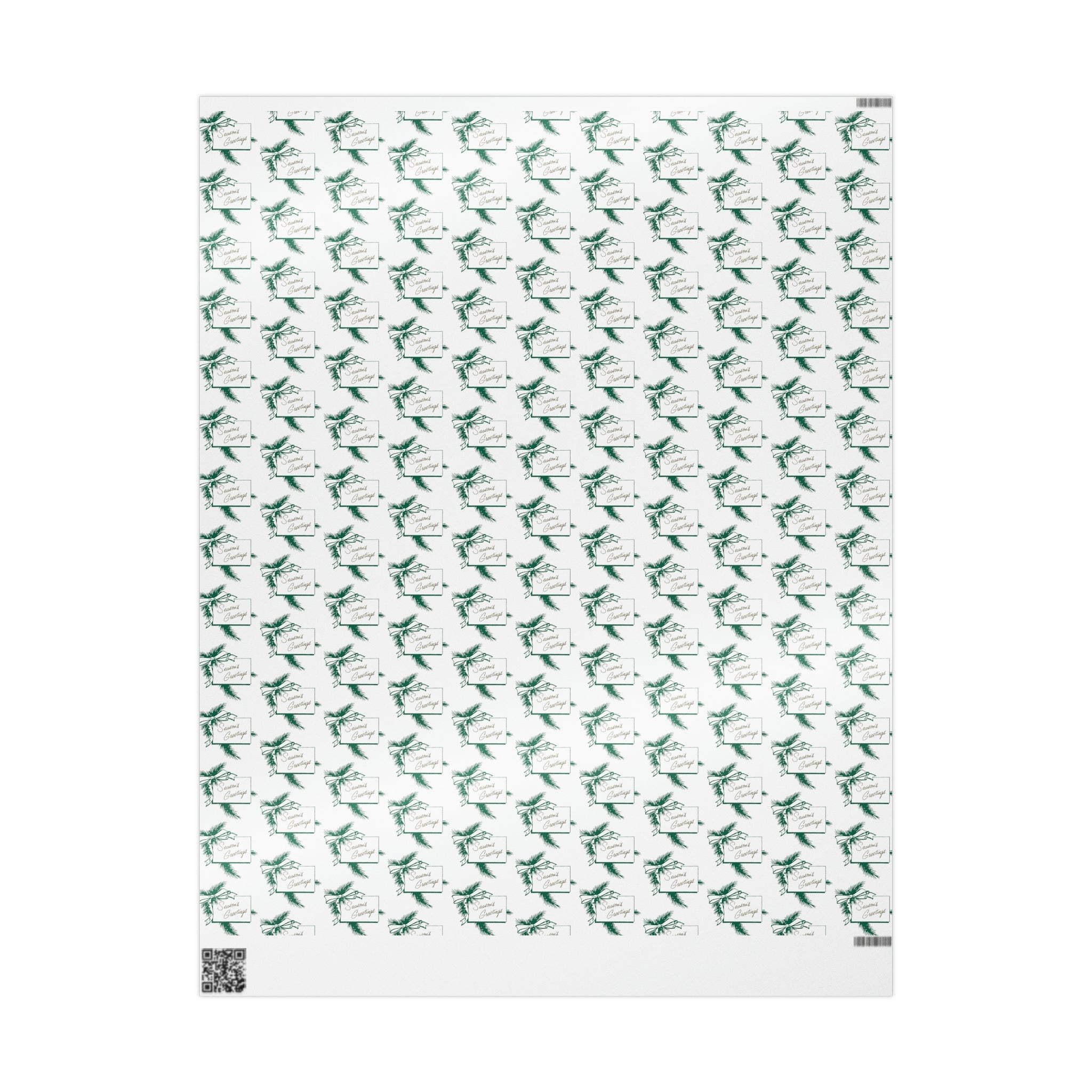 Season's Greetings Pine Mid Century Retro Christmas Print Holiday Gift Wrap Paper - Glossy Or Matte