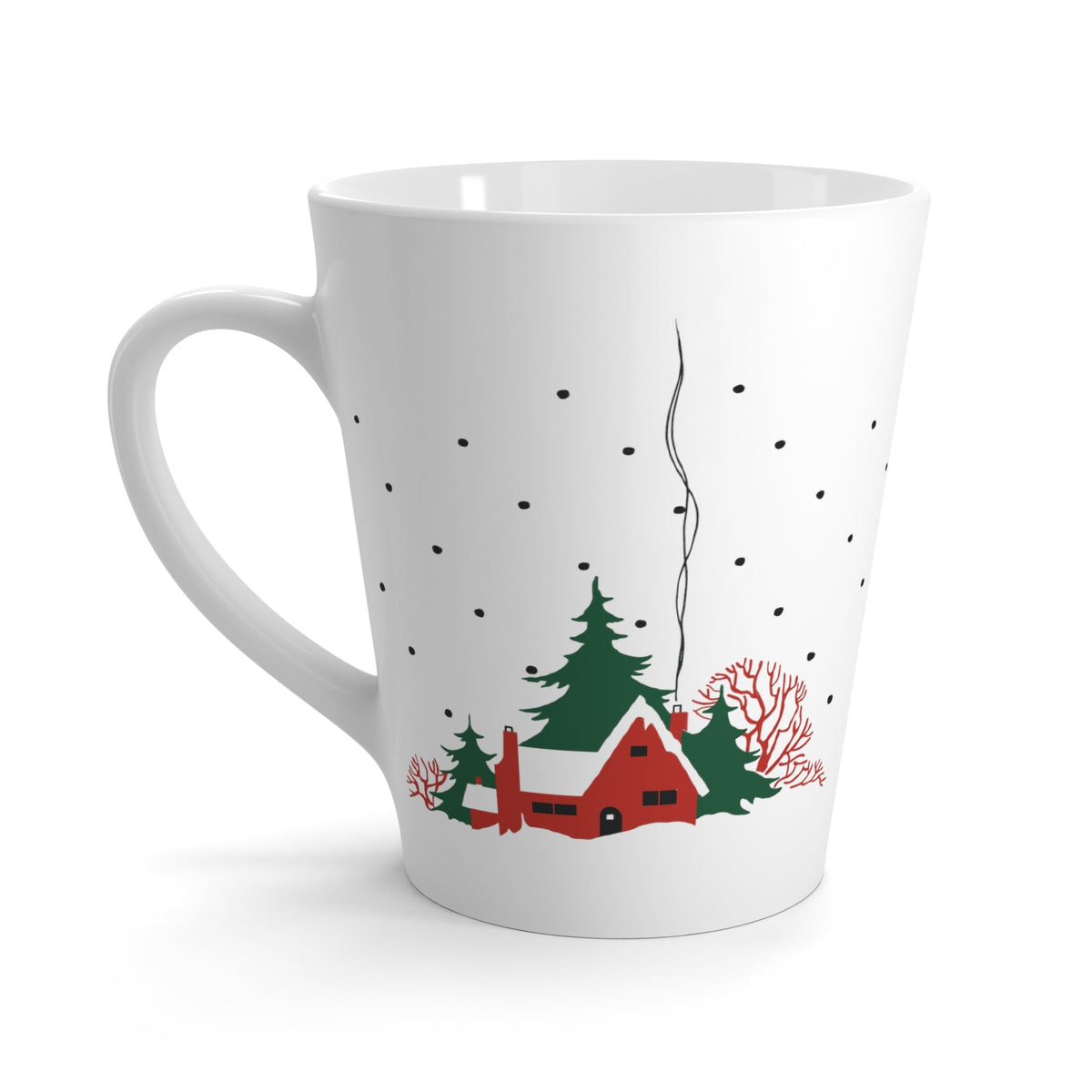 Cozy Winter Christmas Home Mid Century Retro Christmas Print Latte Mug