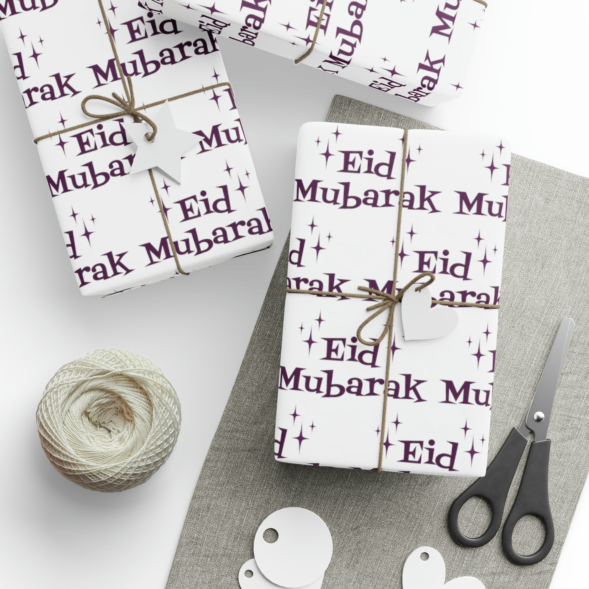Eid Mubarak Atomic Mid Century Retro Style Holiday Gift Wrap Paper - Glossy Or Matte
