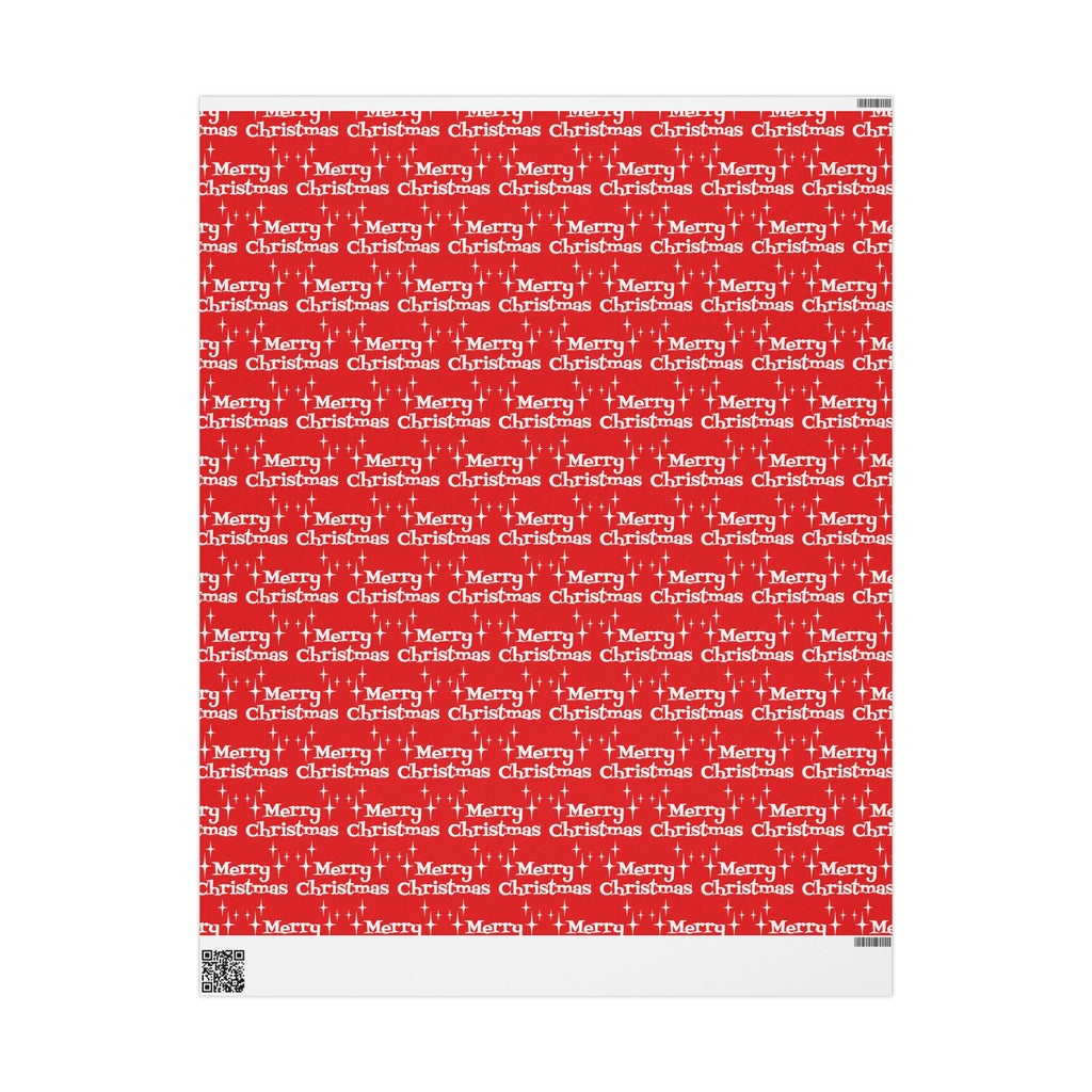 Merry Christmas Starburst Red Atomic Mid Century Retro Christmas Style Holiday Gift Wrap Paper - Glossy Or Matte