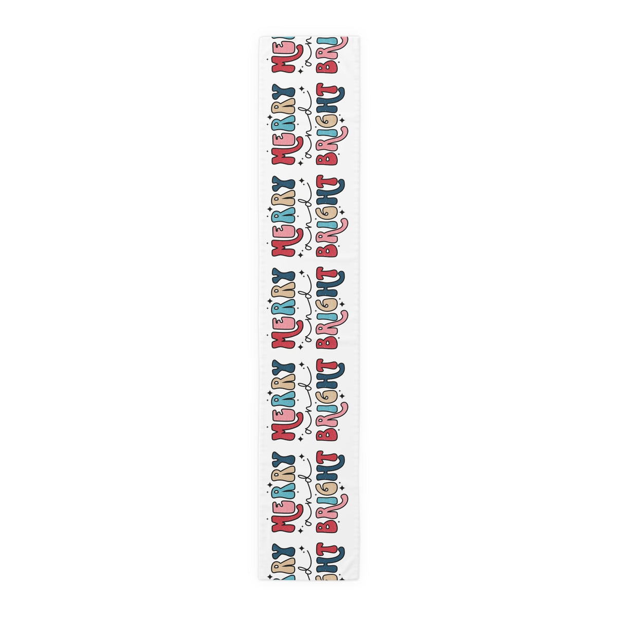 Merry And Bright Christmas Print Home Decor Cotton Poly Table Runner