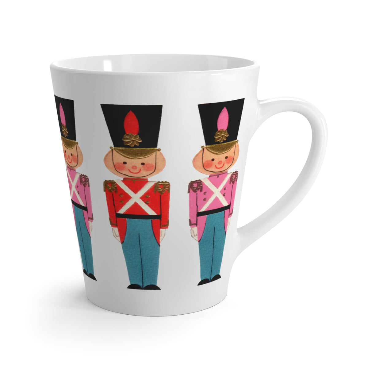 Christmas Toy Soldiers Mid Century Retro Christmas Print Latte Mug
