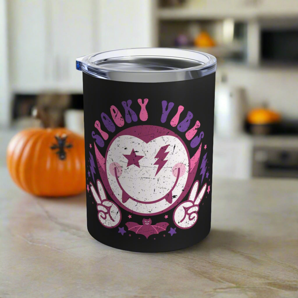Spooky Vibes Dracula Halloween Stainless Steel Travel Tumbler 10oz