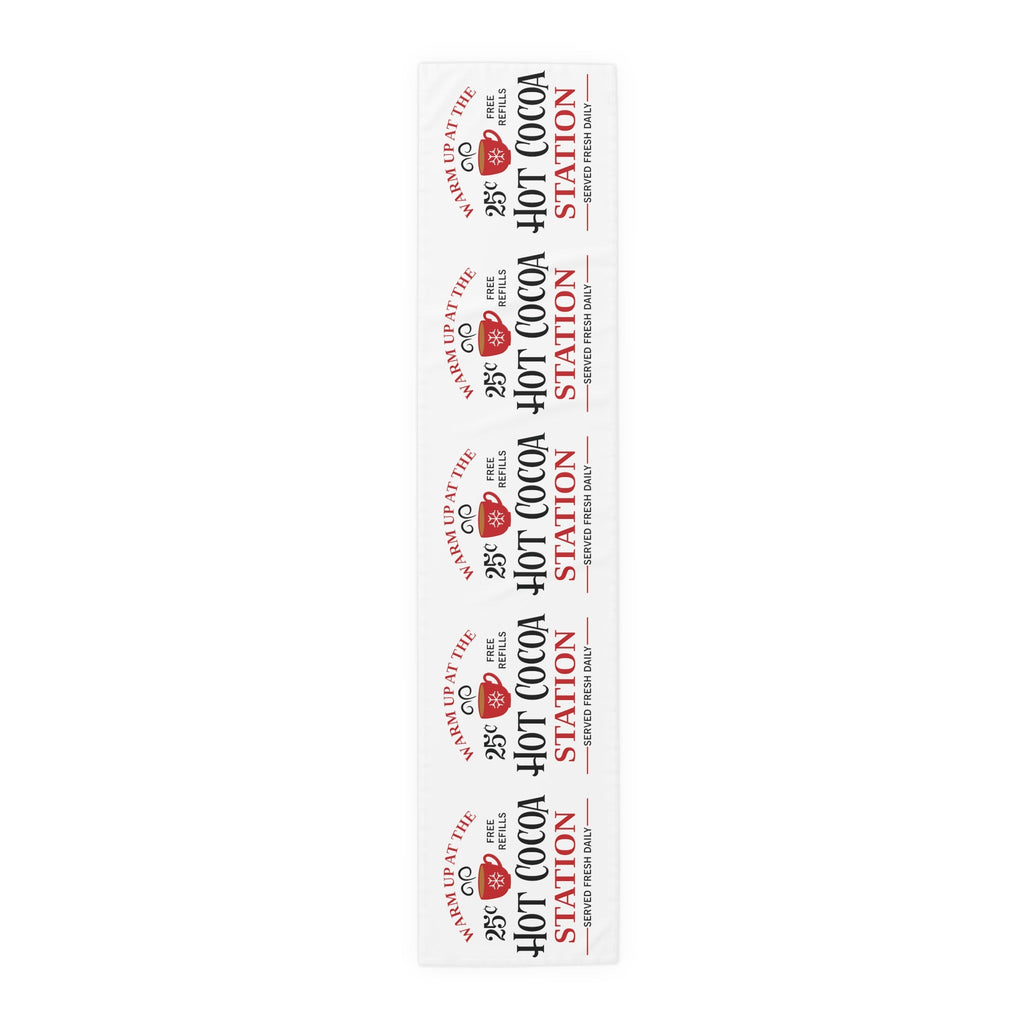 Warm Up At The Hot Cocoa Station Christmas Table Runner