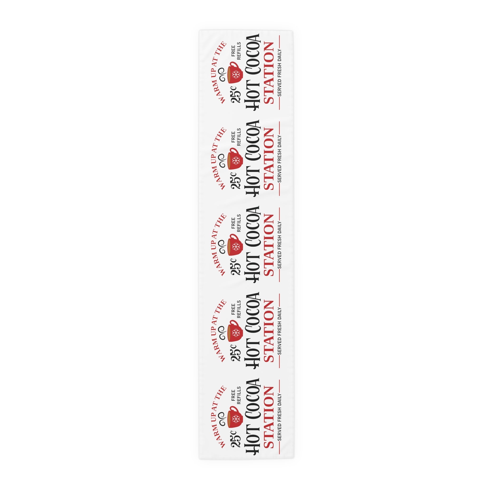 Warm Up At The Hot Cocoa Station Christmas Table Runner
