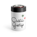 Christmas Greetings Starburst Mid Century Retro Christmas Print Stainless Steel Can Holder