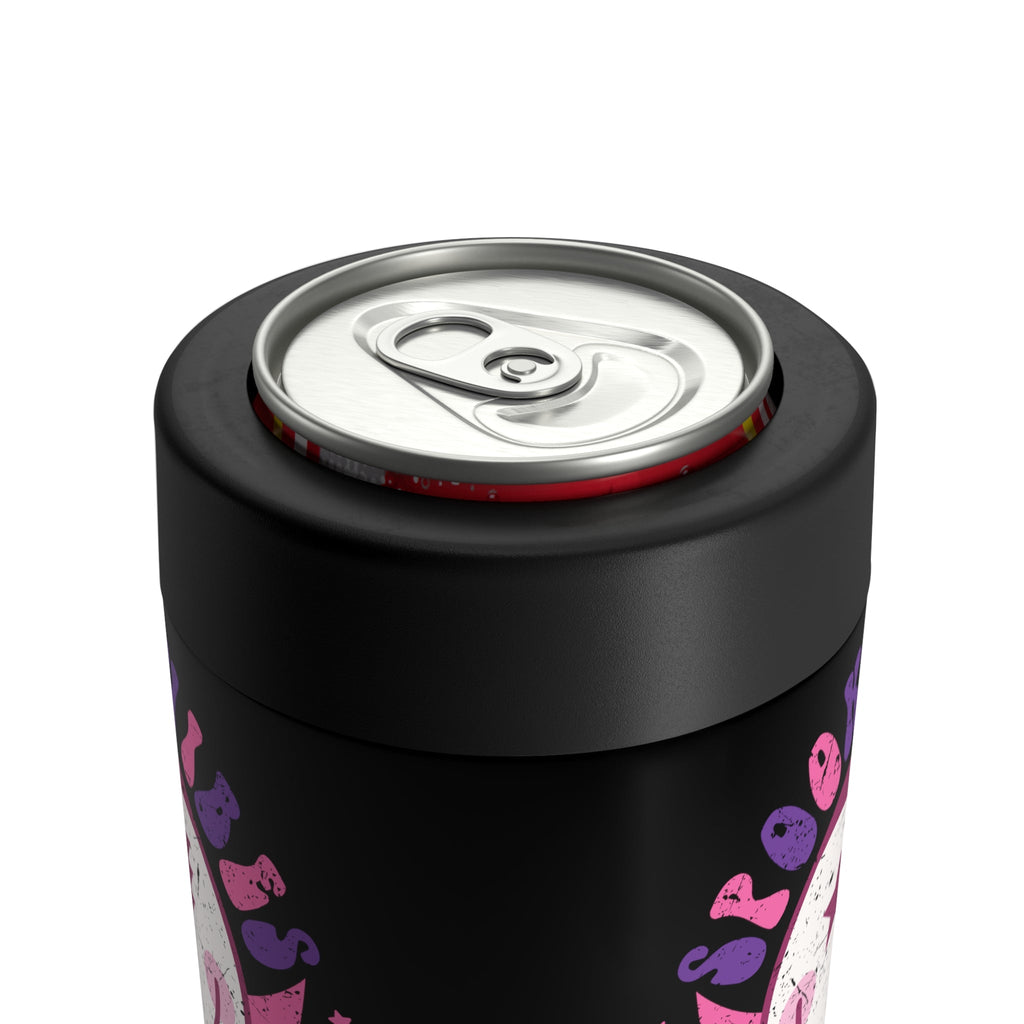 Spooky Vibes Cute Dracula Halloween Distressed Print Stainless Steel Can Holder