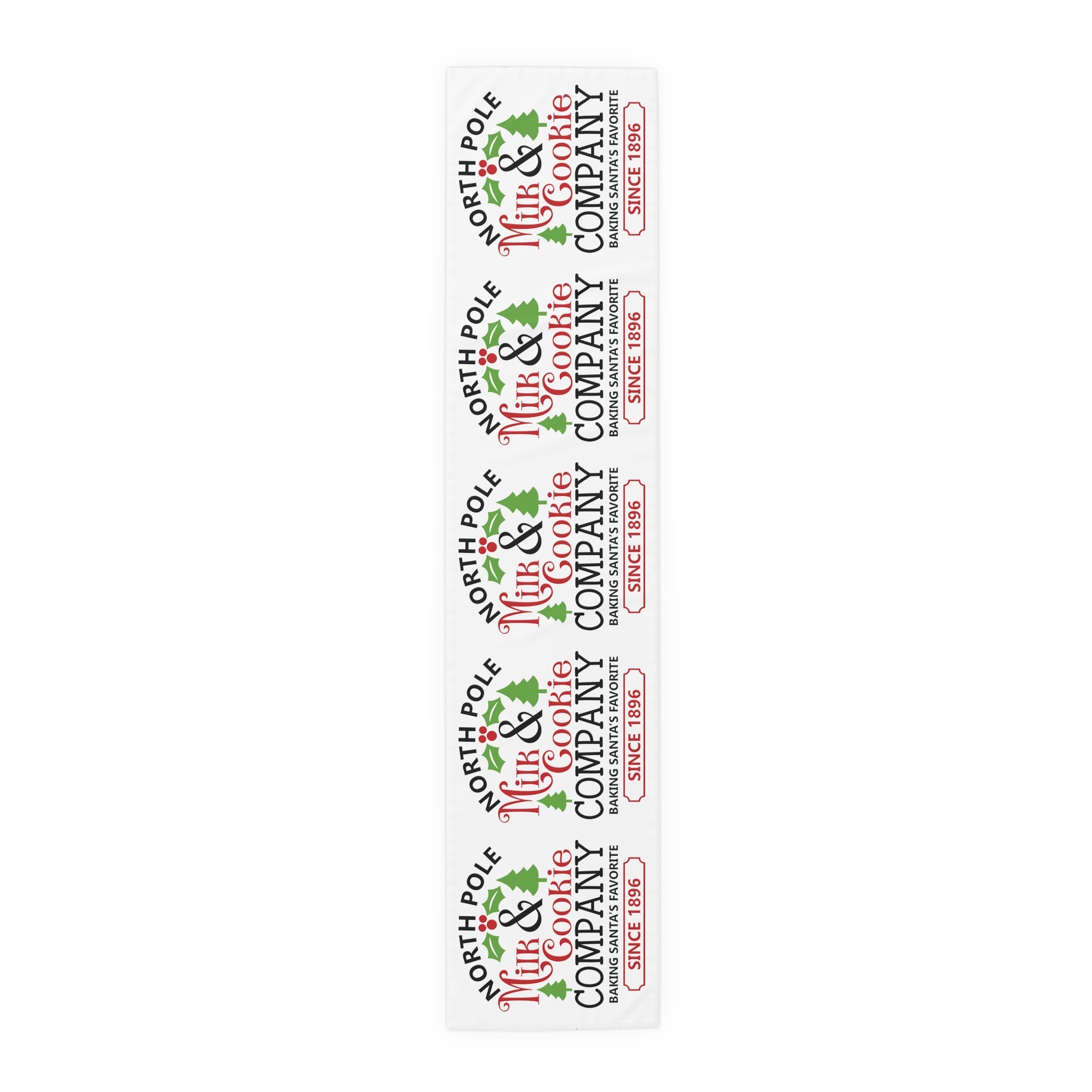 North Pole Milk And Cookie Company Christmas Print Home Decor Cotton Poly Table Runner