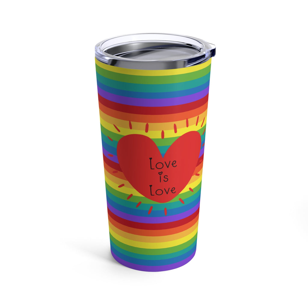 Love Is Love Rainbow Heart Stainless Steel Tumbler 20oz
