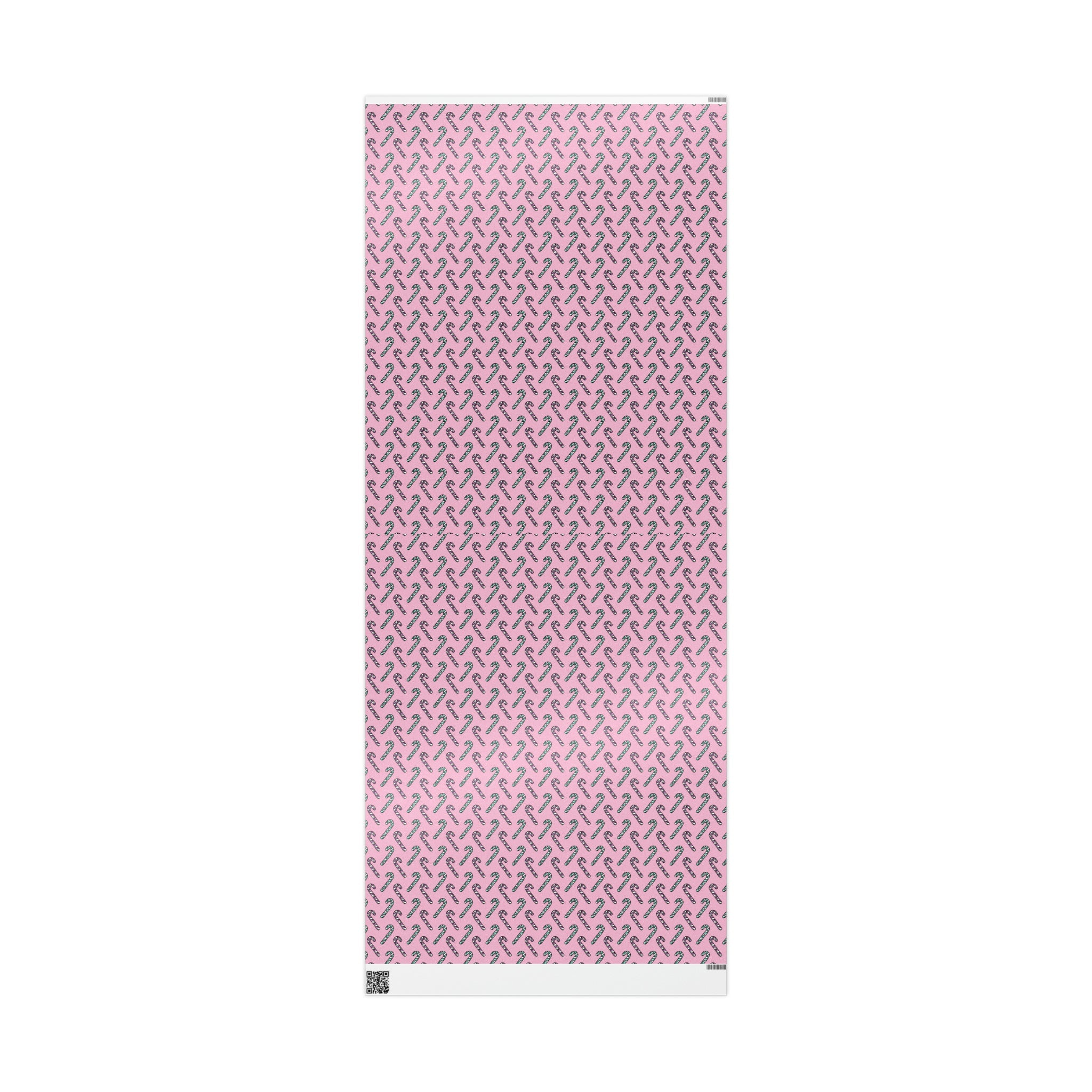 Pink And Teal Pastel Candy Canes Pink Christmas Print Holiday Gift Wrap Paper - Glossy Or Matte