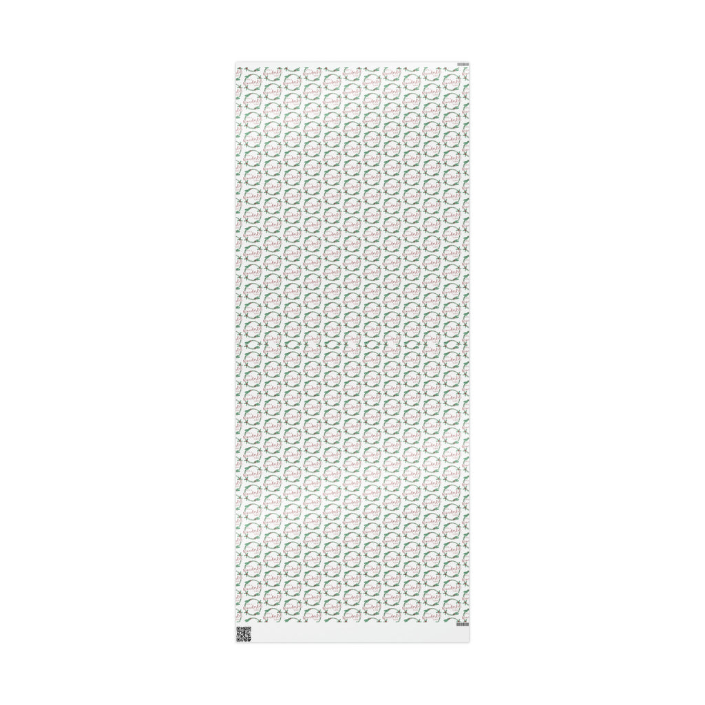 It's A Wonderful Life Christmas Wreath Retro Style Holiday Gift Wrap Paper - Glossy Or Matte