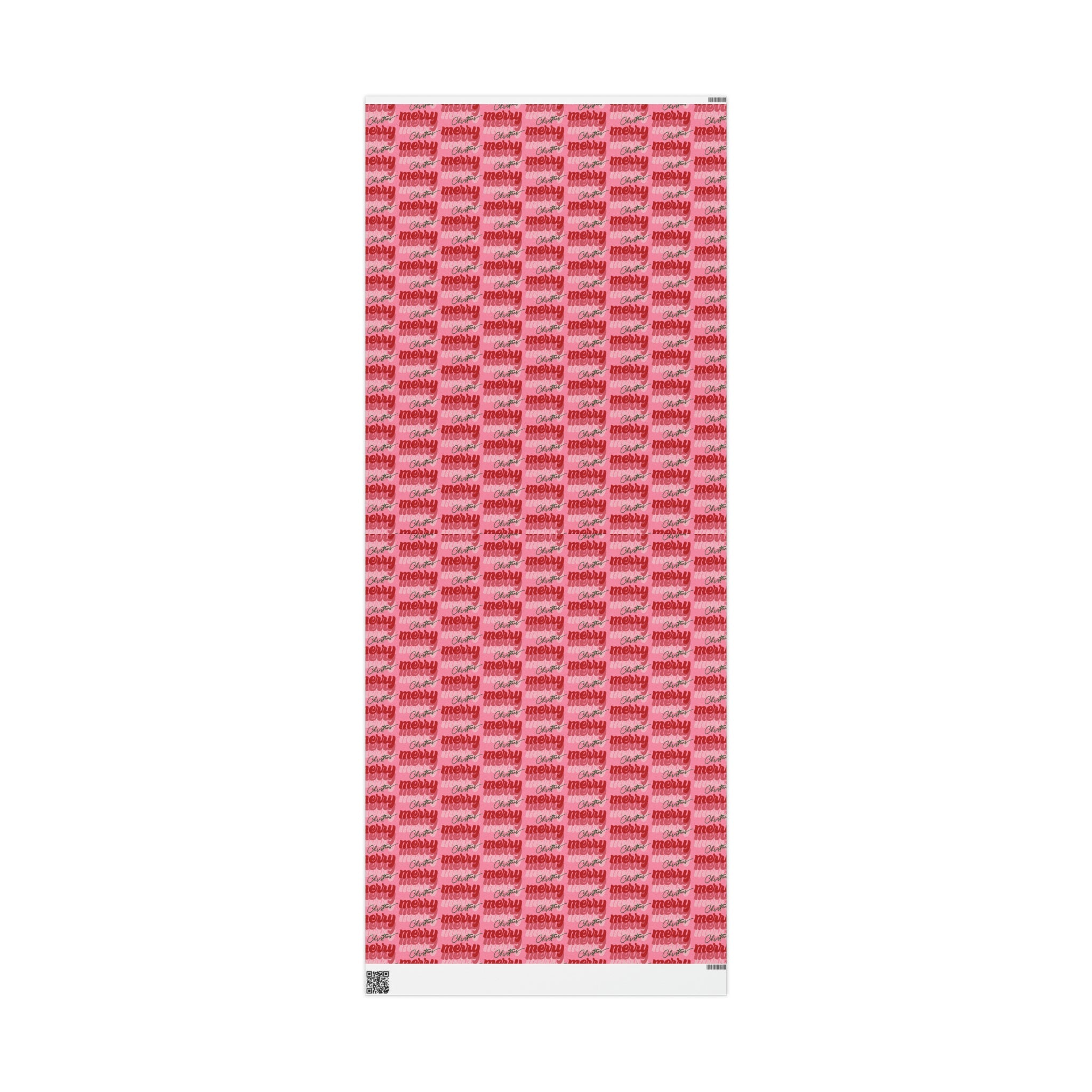Merry Merry Merry Christmas Pink Retro Style Christmas Print Holiday Gift Wrap Paper - Glossy Or Matte