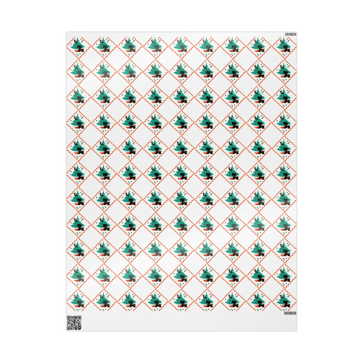Christmas Scottie Blackbird Tree Mid Century Retro Christmas Print Holiday Gift Wrap Paper - Glossy Or Matte