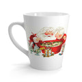 Santa And Mrs Claus Making Christmas Cheer Mid Century Retro Christmas Print Latte Coffee Mug