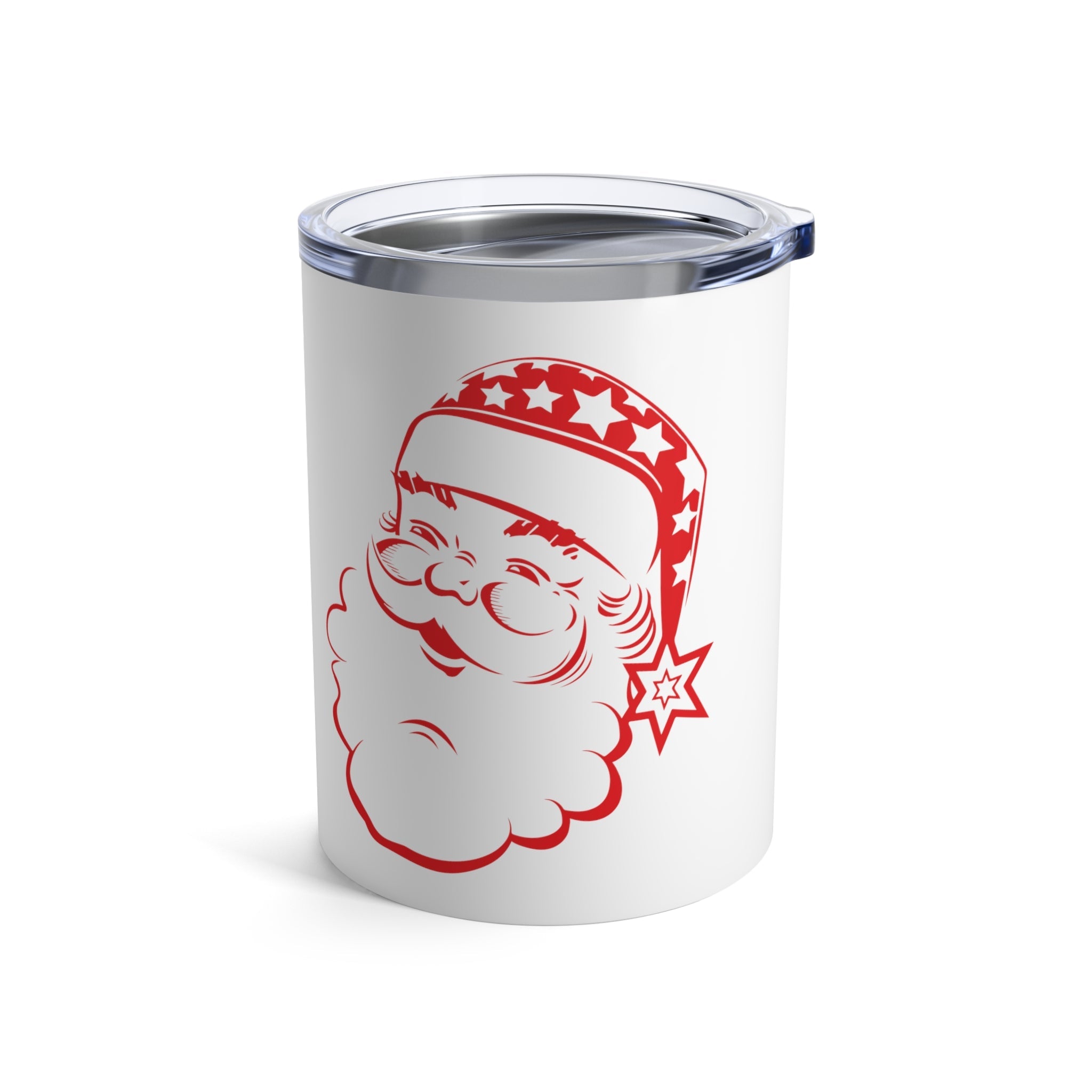 Red Santa Retro Christmas Print Stainless Steel Tumbler 10oz
