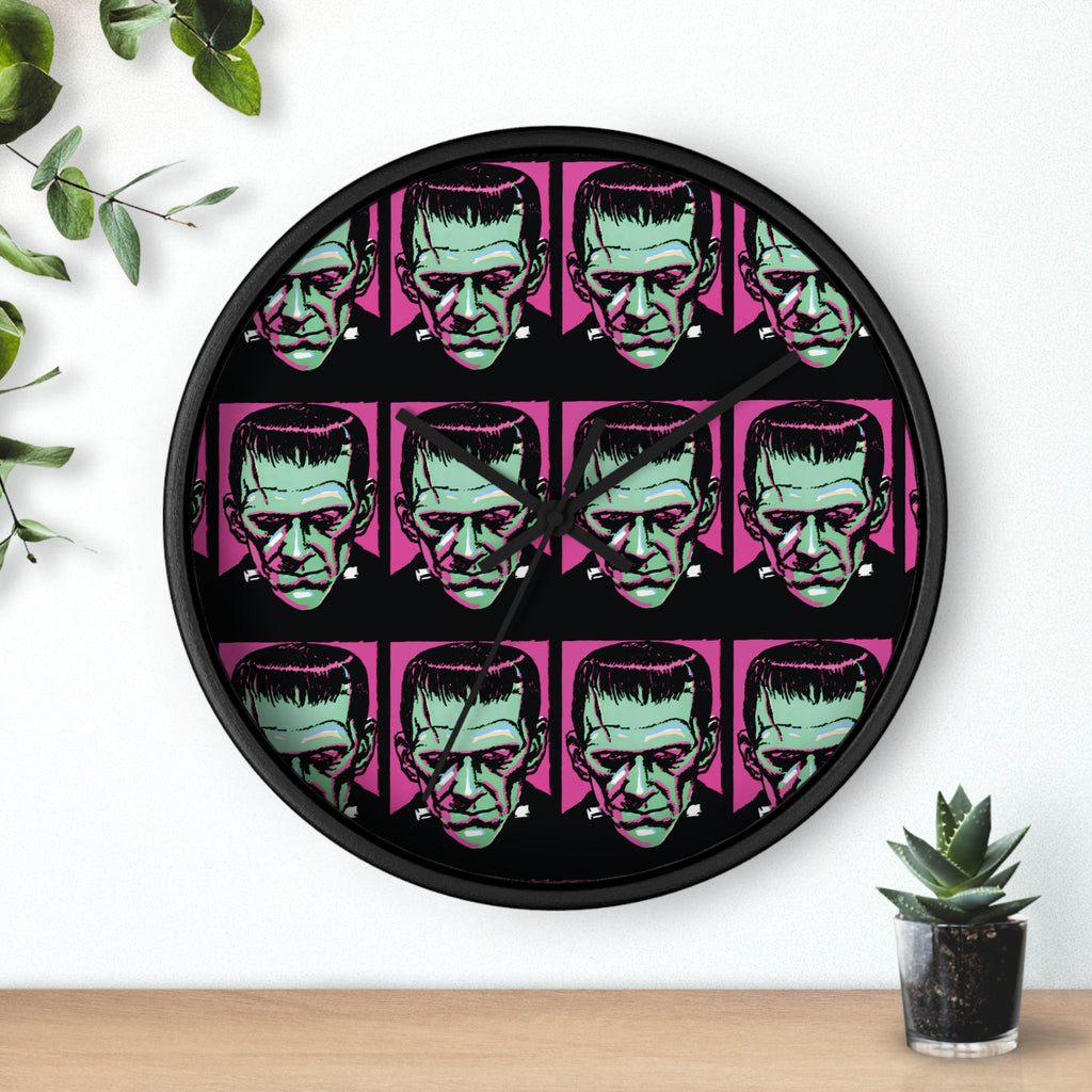 Frankenstein Monster Black Wall Clock