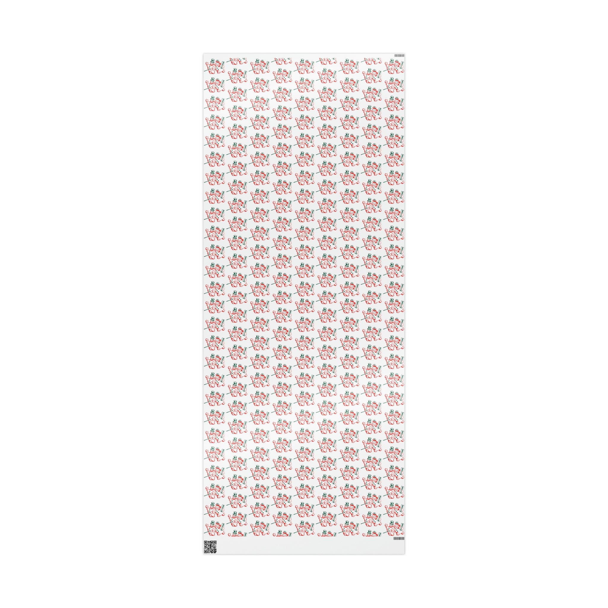 Vintage Snowman And Snowwoman Couple Mid Century Retro Christmas Print Holiday Gift Wrap Paper - Glossy Or Matte